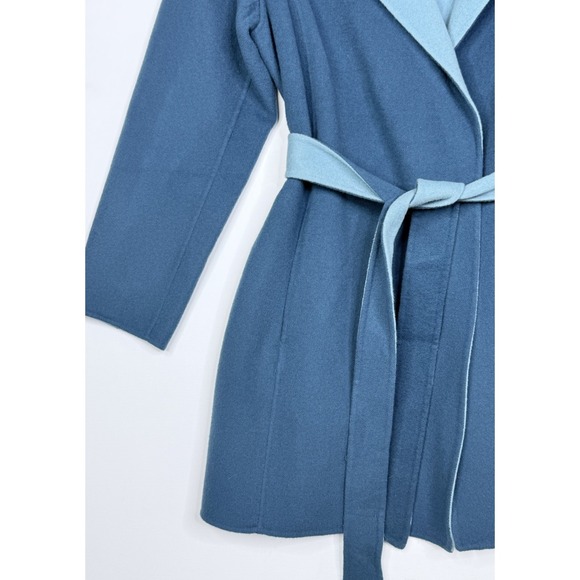 Talbots Womens Belted Double-Faced Wool Jacket Coat Teal Size 14 - Picture 4 of 9